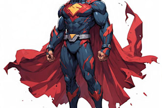 custom anime superhero character in my hero style