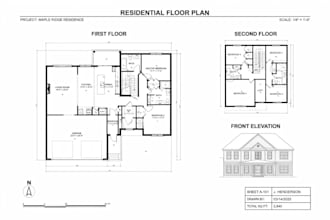 create USA residential floor plans architectural drawings and cad drafting