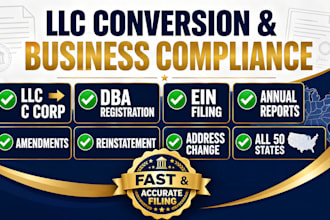 convert llc to corporation, file ein, dba and annual compliance