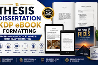 format thesis, dissertation kdp ebook manuscript formatting