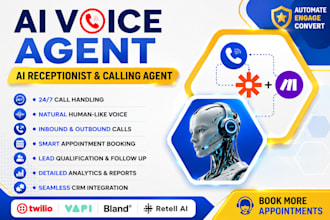 build ai voice agent, ai receptionist , ai calling agent for cold calling