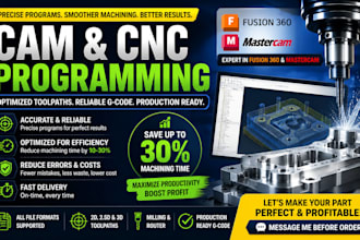 do cam and cnc programming fix cam toolpaths gcode using fusion 360 or mastercam