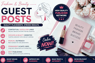 publish fashion and beauty guest posts on high quality websites