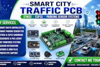 do smart city traffic pcb design, parking sensors, stm32 esp32 controller