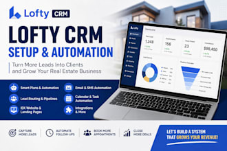 set up lofty CRM smart plans lofty CRM automation, pipelines and idx website