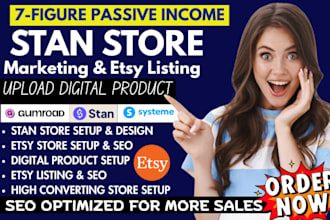 setup stan store upload digital product stan store marketing, gumroad promotion