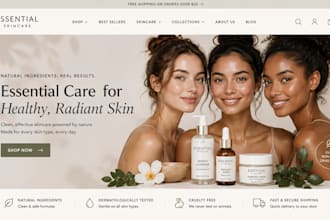 skincare website beauty website shopify cosmetics store skincare shopify store