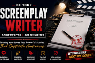 be your screenplay writer scriptwriter screenwriter movie script writer