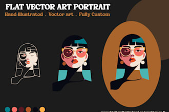 create custom flat vector character illustrations