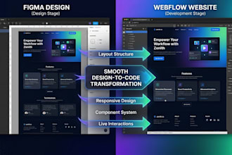 design webflow website, webflow landing page and convert figma to webflow