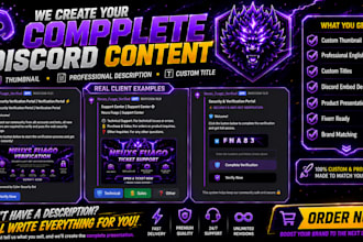 create and setup professional discord server with custom bots