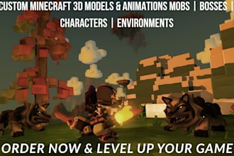 design custom minecraft mods, bosses, vehicles and animations in blockbench