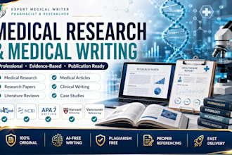 help you with medical research and medical writing as a pharmacist