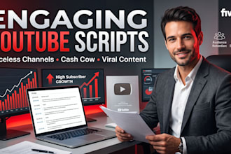 write engaging youtube scripts for cash cow and faceless channels
