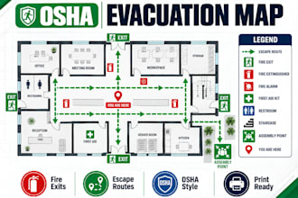 create osha emergency evacuation and fire exit maps