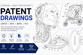 create professional patent drawings for utility, design and uspto