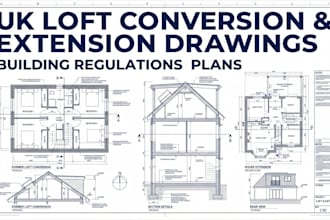 draw UK loft conversion and extension plans with building regulations