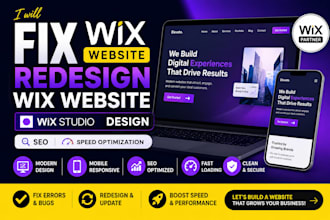 fix wix website redesign wix website, wix studio design, SEO and speed optimize