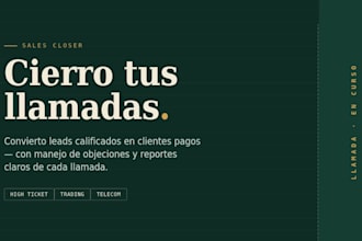 sere tu closer de ventas para llamadas high ticket