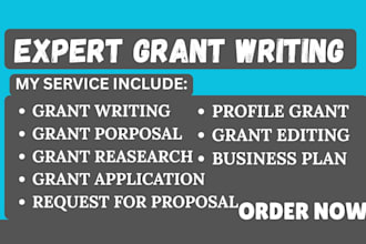 write a professional grant proposal, grant application,