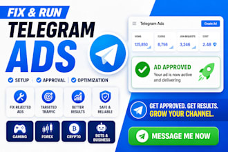 telegram ads, fix telegram ads approval, ad destination for gaming, forex crypto