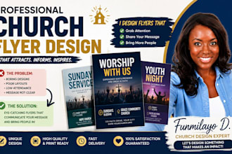 design modern church flyer, church poster and event flyer