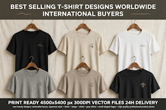 design custom t shirt design and print ready vector