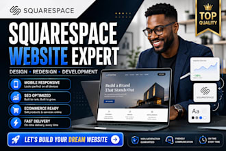 build, design or redesign squarespace website, squarespace website development