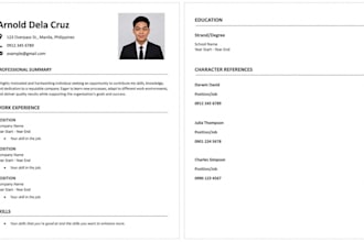 edit, format, and optimize your resume or CV professionally