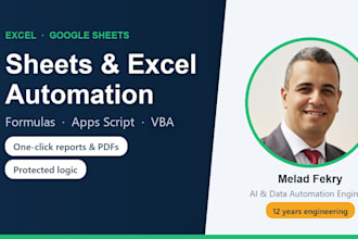 automate google sheets and excel with formulas, apps script and vba