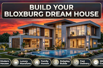 build a custom modern bloxburg house in roblox