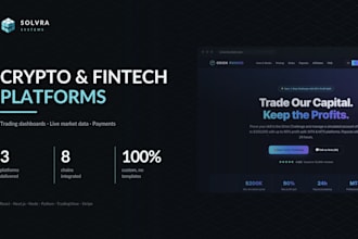 develop a premium crypto, fintech and trading platform website