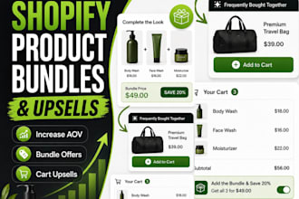 set up shopify product bundles, upsells and quantity breaks