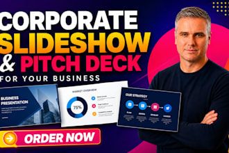 create corporate business slideshow, and pitch deck for your