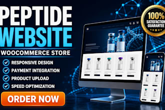 design peptide website, research peptide store and woocommerce ecommerce website