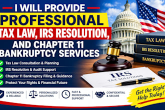 provide professional tax law, irs resolution, and chapter 11 bankruptcy services