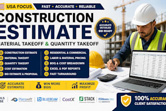 do USA construction estimate material takeoff and quantity takeoff