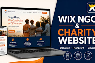 esign wix ngo, charity, nonprofit, church, donation, 501c3 website