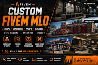 create custom fivem mlo, ymap, maps and  interiors