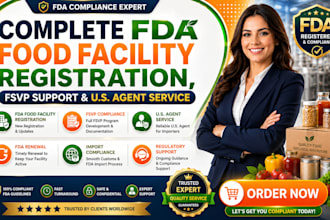 fda food facility, provide US agent and ensure fda compliance registration