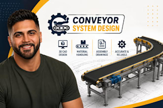conveyor system design, material handling, conveyor cad, assembly drawing pro