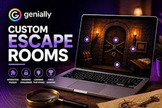 design a custom genially escape room for training classrooms and events