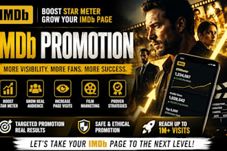 boost imdb starmeter imdb promotion grow imdb page hit 1m visit imdb marketing