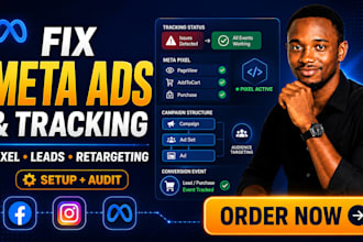 set up meta ads campaign, fb ads manager or fix meta pixel conversion tracking