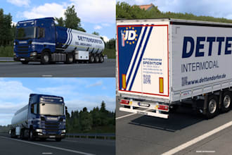 create custom 3d quality ets 2 and ats skin and trucks, ets trailer
