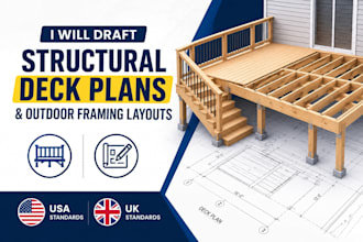 draft structural deck plans and outdoor framing layouts