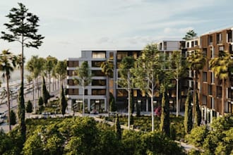 redesign resort hotel, tropical landscape, beachfront condos, urban oasis, revit