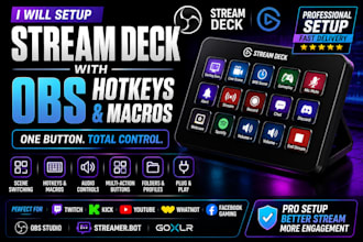setup stream deck with obs hotkeys and macros