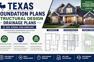 ctexas foundation plans , structural design, drainage