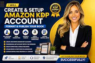setup amazon KDP account, author central and publish your book